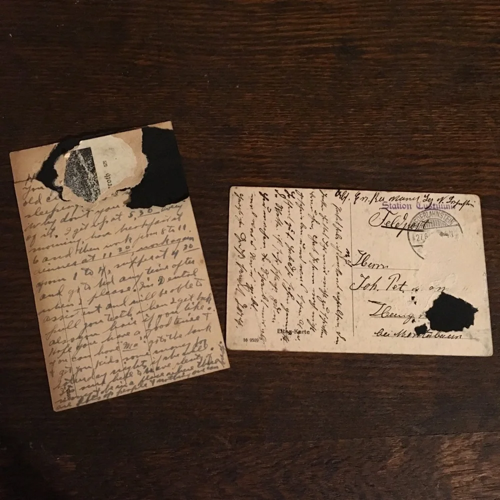 2 Antique Postcards Ephemera Lot